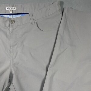 Peter Millar EB66 38x32 Crown Sport Mens Gray 5-Pocket Golf Pants Polyester